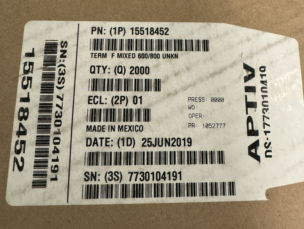Aptiv 15518452 Bullet Receptacle Terminal 2000 PACK REEL NEW! FREE SHIPPING!