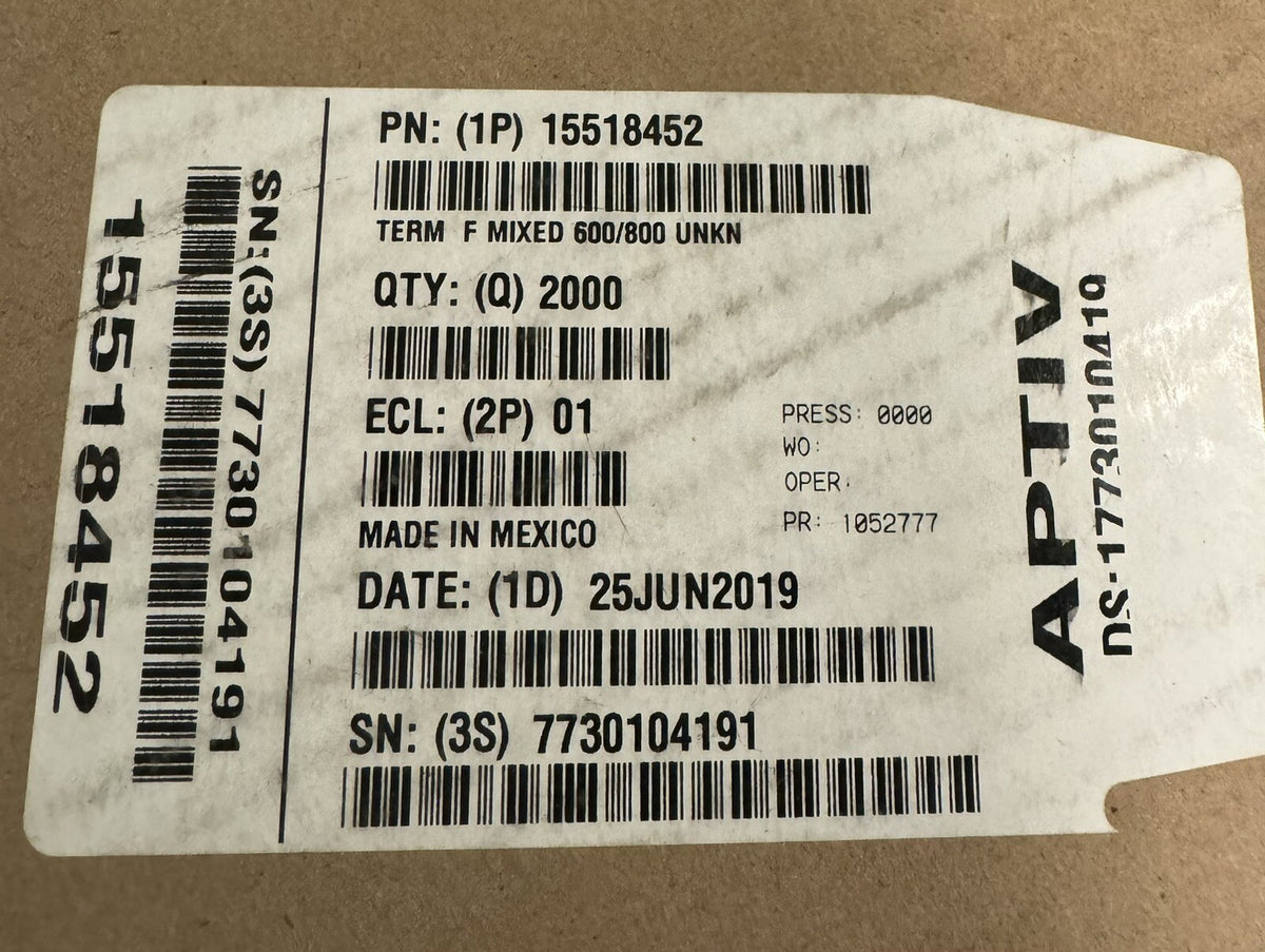 Aptiv 15518452 Bullet Receptacle Terminal 2000 PACK REEL NEW! FREE SHIPPING!