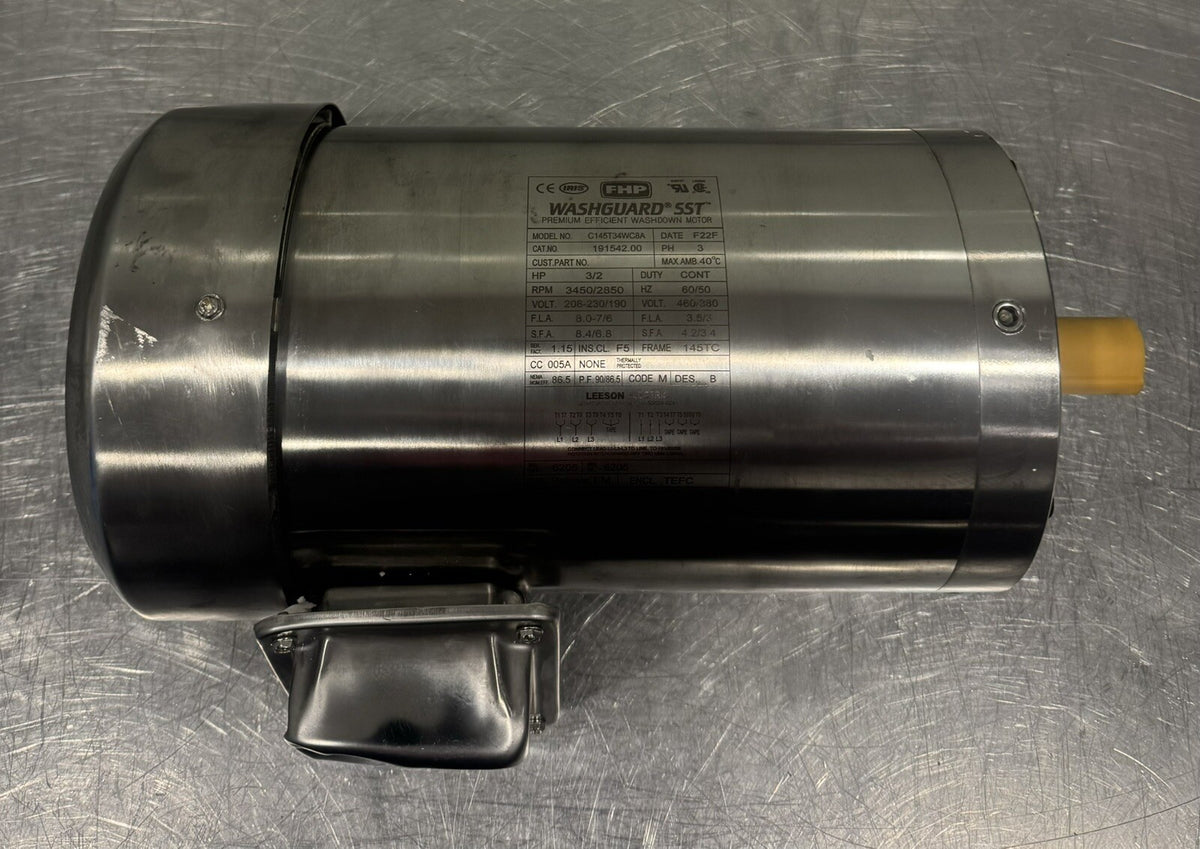Leeson 191542.00 Washguard SST Motor Stainless Steel C145T34WC8A NEW! SHIPS FREE