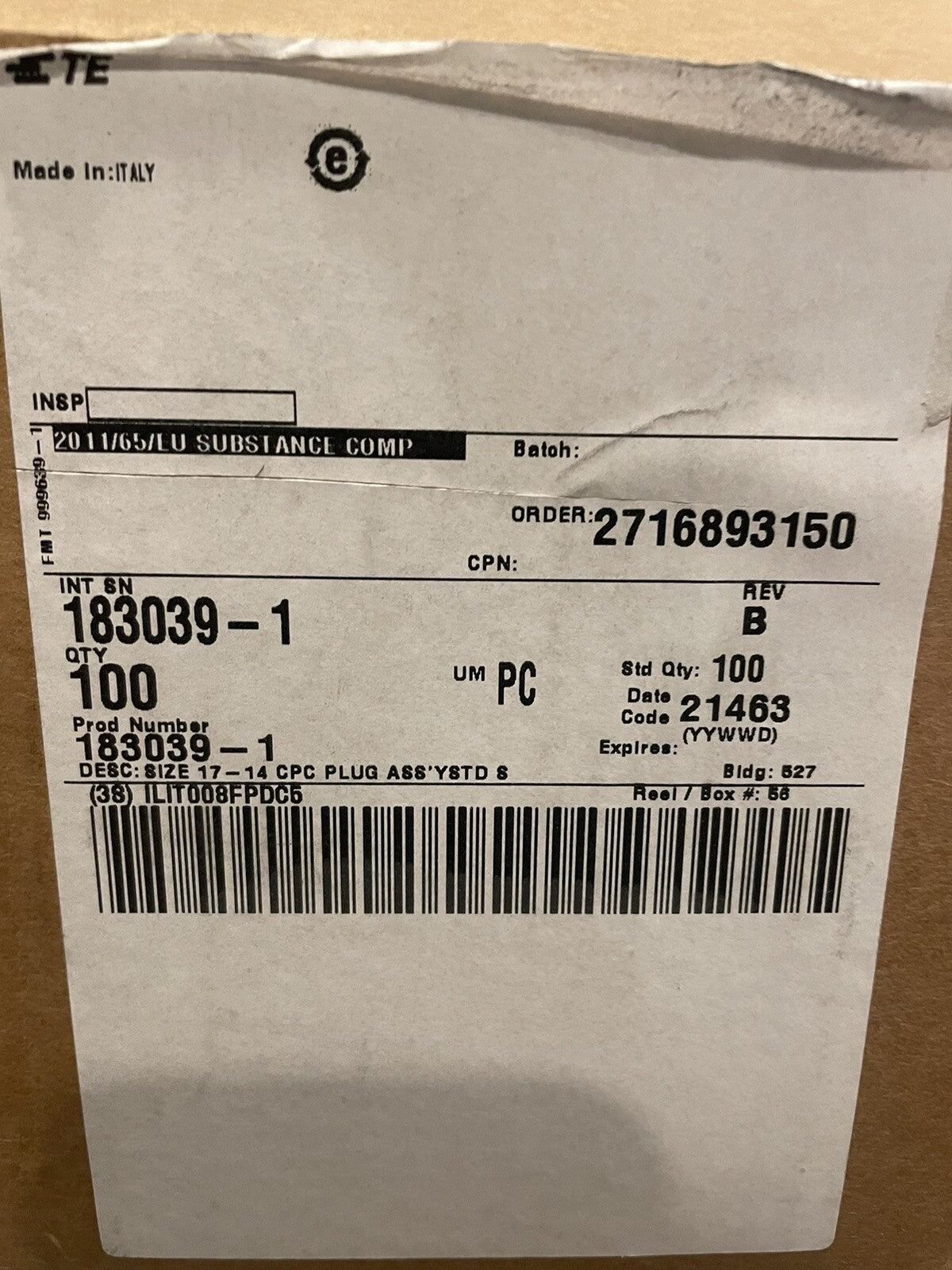 TE Connectivity 183039-1 CPC Series 1 Cable Mount Connector NEW! FREE SHIPPING!