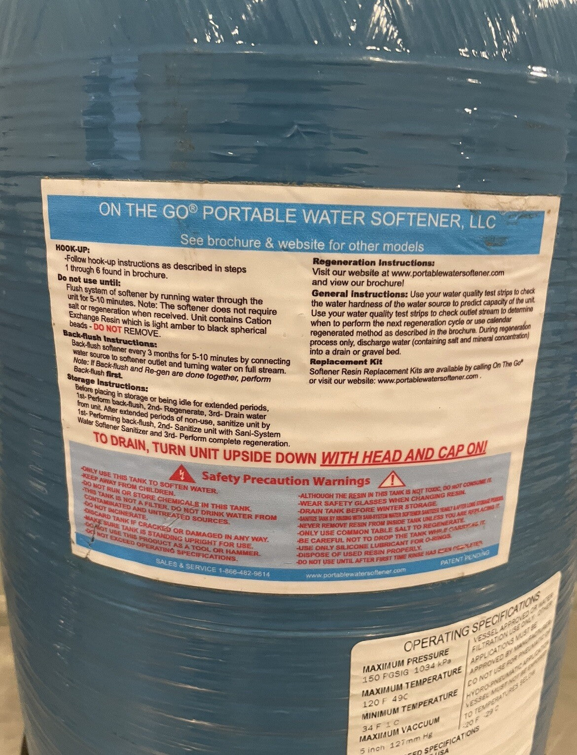 CH30317-02010103-30 Pentair Portable Water Softener UNTESTED MAY WORK!