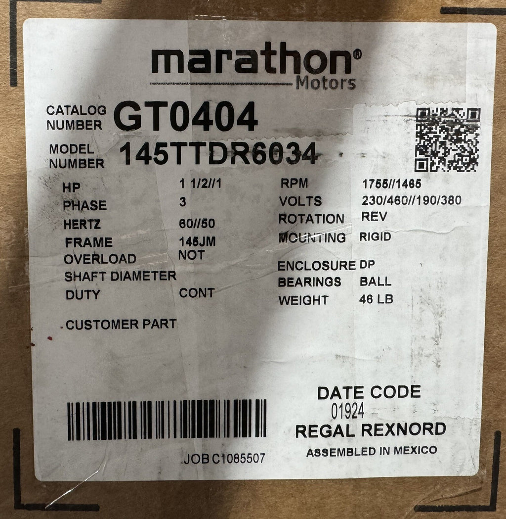 Marathon GT0404 Pump Motor 145TTDR6034 NEW IN BOX! FREE SHIPPING!