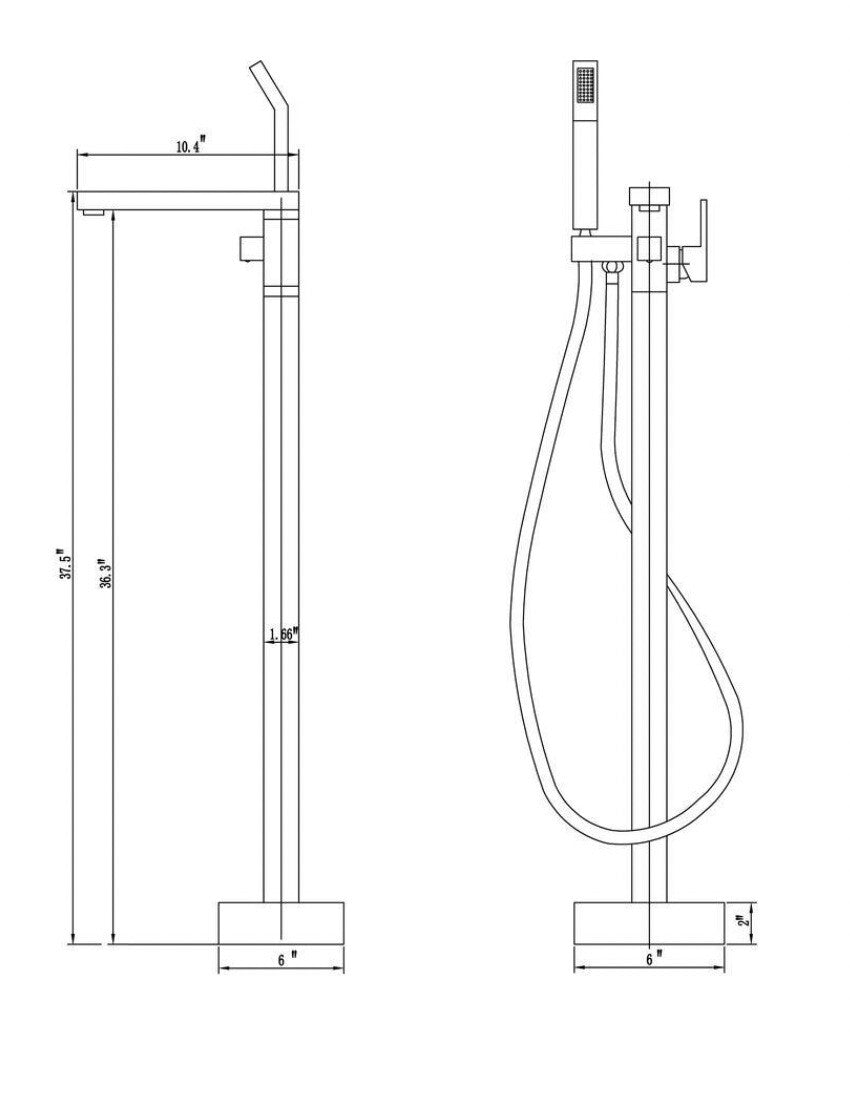 NK0855 Tub Filler Free Standing Handshower Brushed Nickel NEW! FREE SHIPPING!