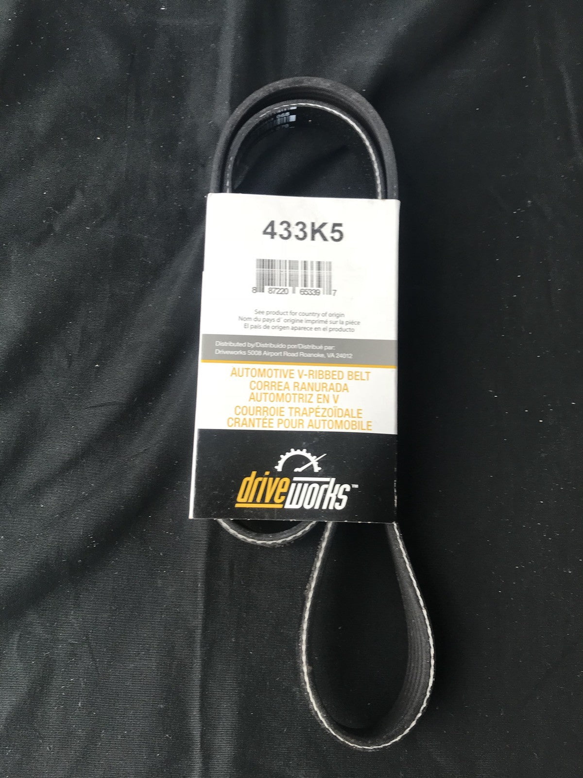 Drive Works 433K5 Automotive V-Ribbed Belt NEW