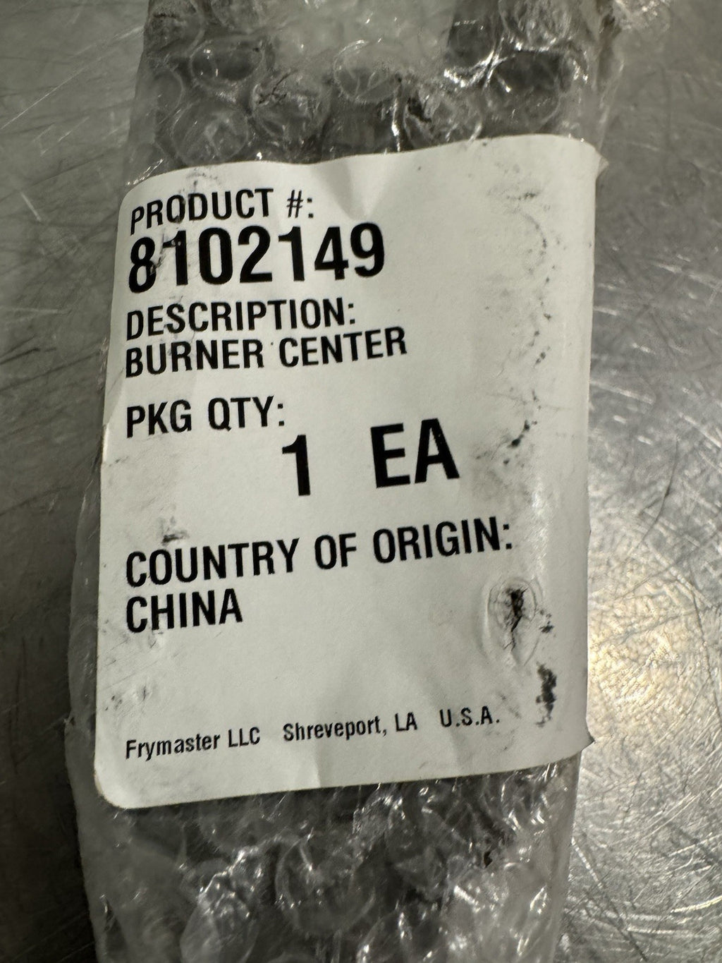 Frymaster 8102149 Center Burner CFD60 SCFD50 SCFHD63 BID80 D20 NEW! SHIPS FREE!