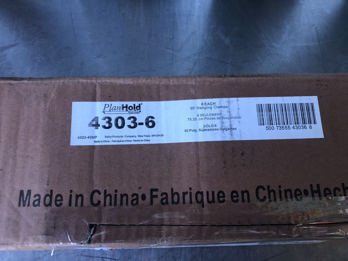 Safco 4303-6 Print-Lock Plan Hold Hanging Clamps 6PACK NEW!! FREE SHIPPING!!