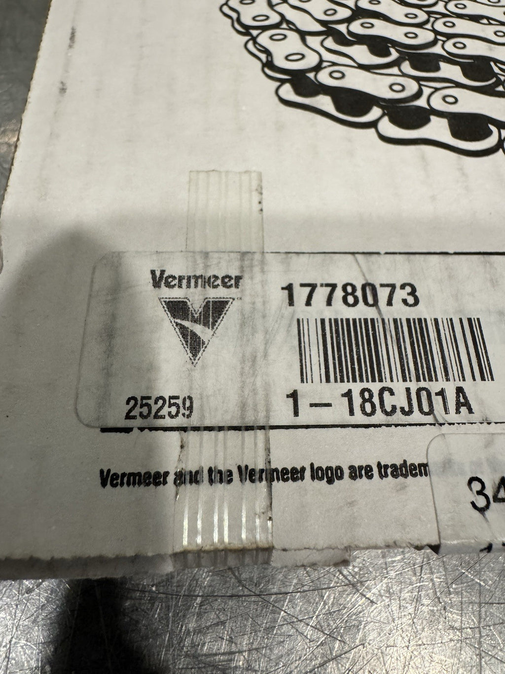 Vermeer 1778073 Roller Chain  DW-60-1R-73DZ 19.05mm x 12.58mm x 73 pitches NEW!