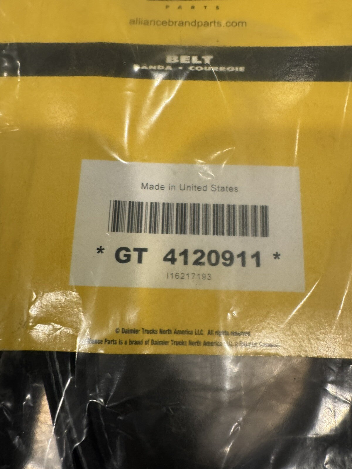 Alliance GT 4120911 Serpentine Belt 12 Rib 91-3/4” NEW! FREE SHIPPING!