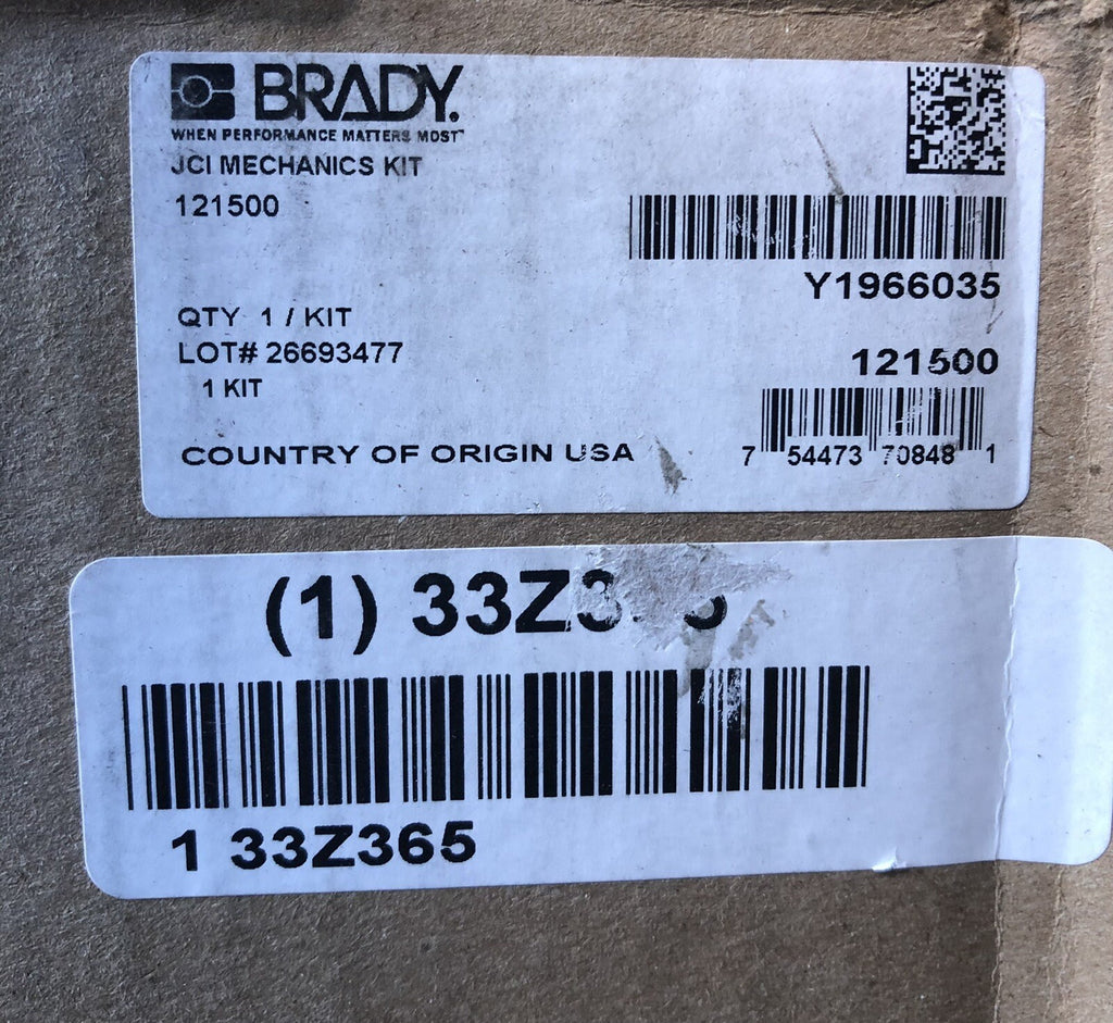 BRADY 121500 Lockout Kit JCI Mechanics 33Z365 NEW IN BOX!! FREE SHIPPING!!!