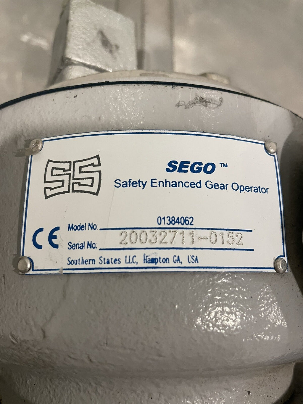 Southern States 01384062 Safety Enhanced Gear Operator SEGO NEW! FREE SHIPPING!