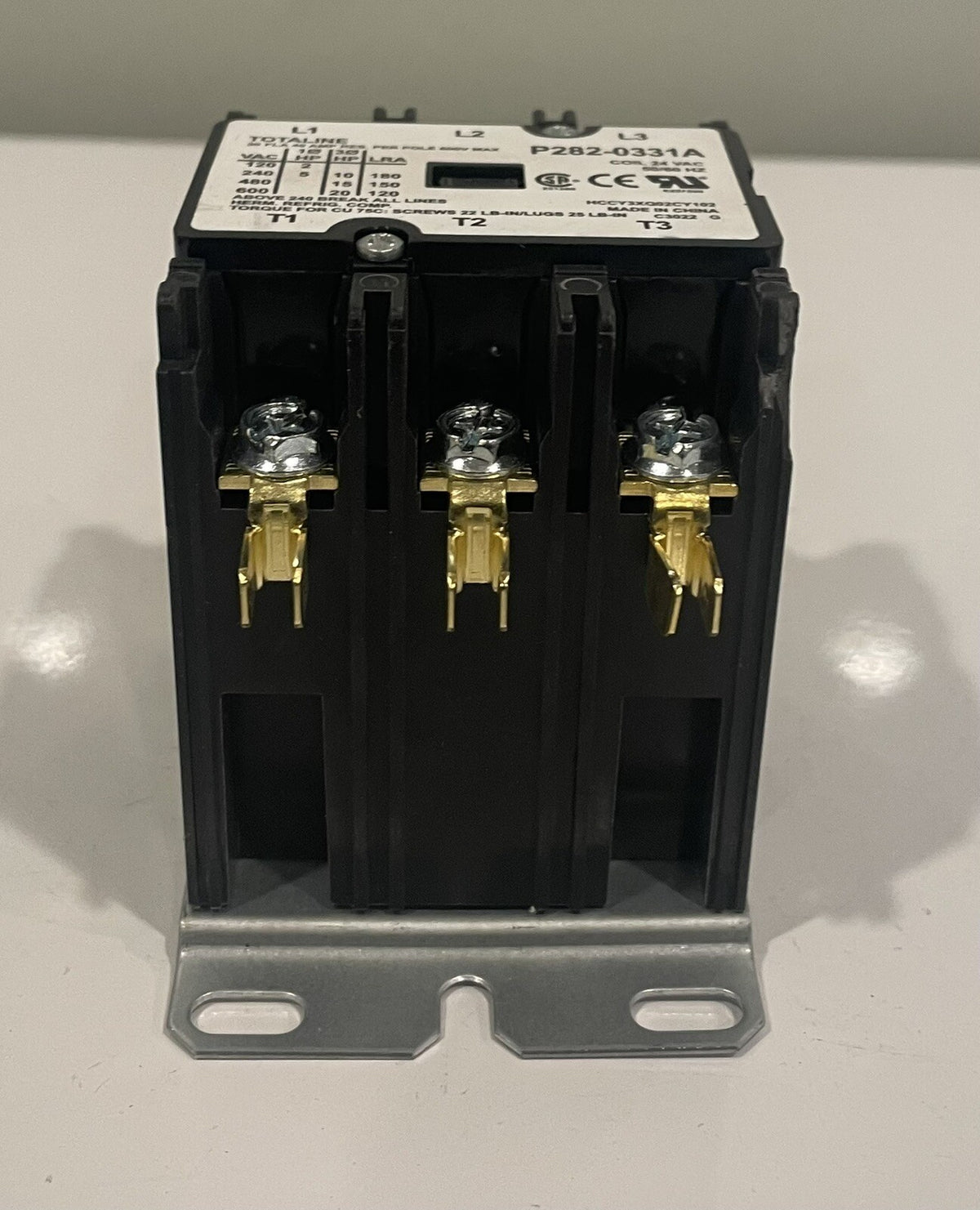 Totaline P282-0331A Definite Purpose Contactor 3 Pole 40A Res Coil 24 VAC NEW