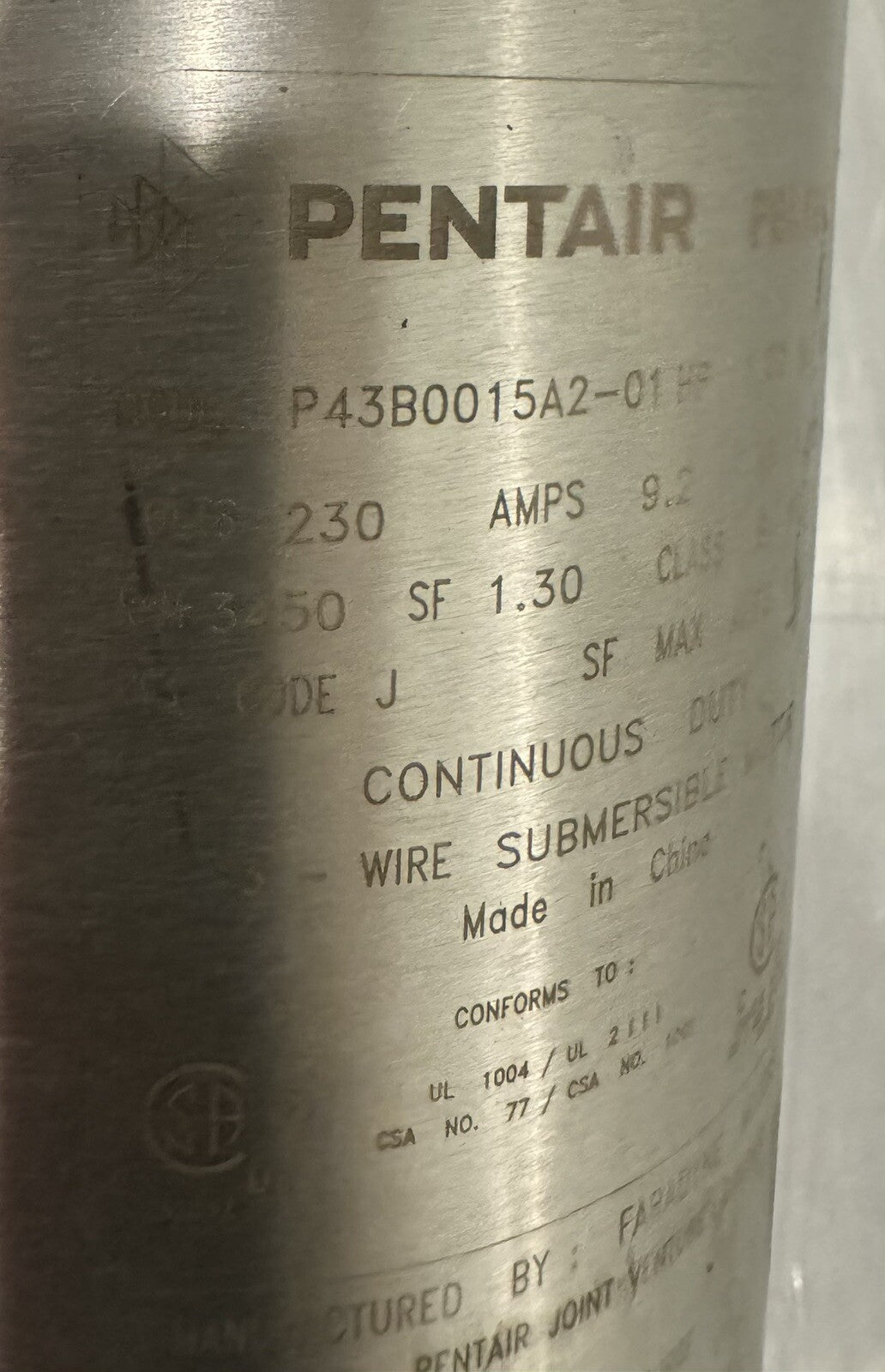Pentair P43B0015A2-01 Submersible Pump Motor 1.5HP 4” X Series NEW! SHIPS FREE!