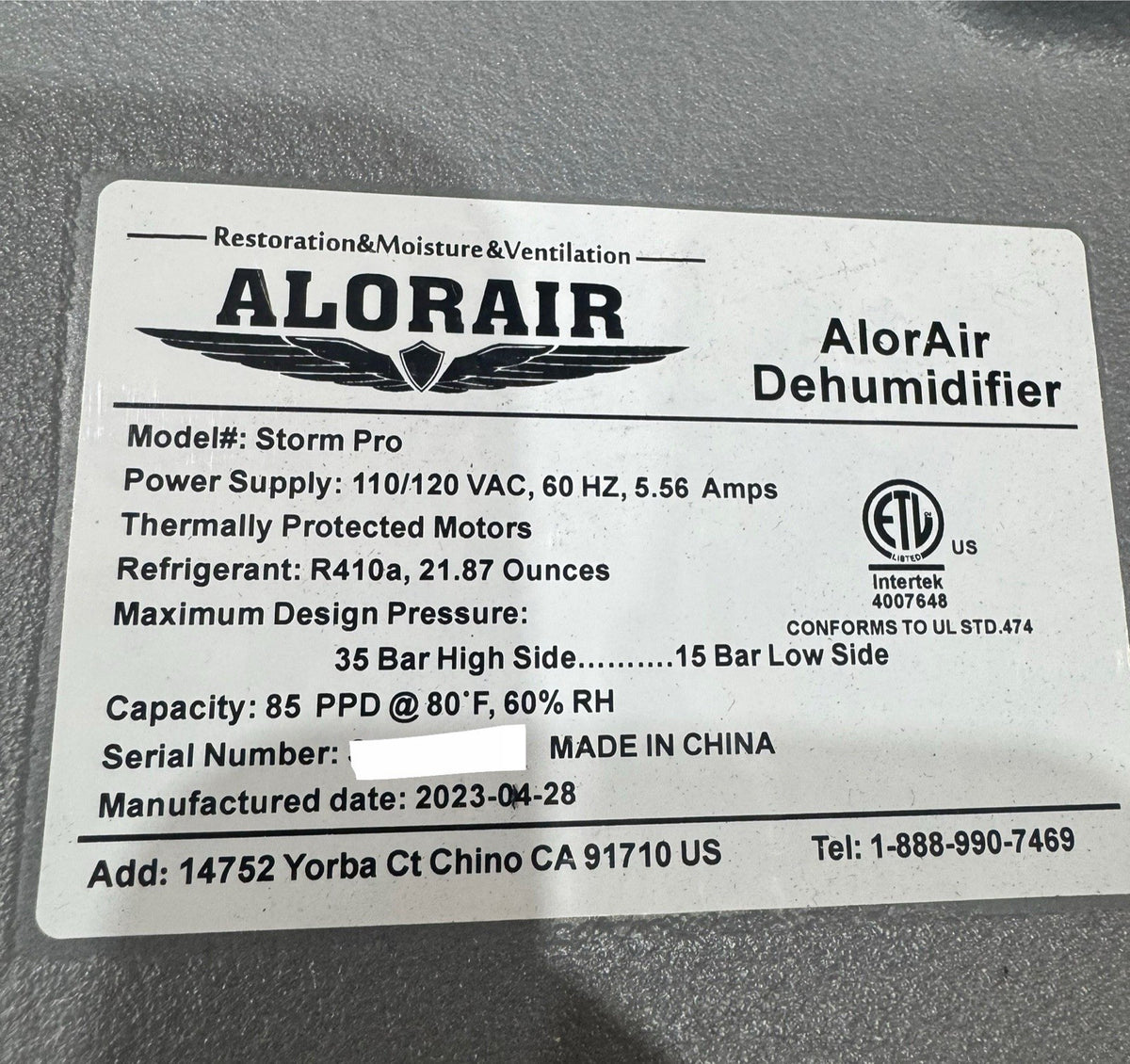 Alorair Storm Pro Commercial Dehumidifier BROKEN WHEEL! NEW! SHIPS FREE!