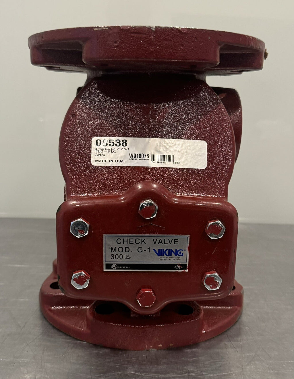 Viking 08538 Swing Check Valve G-1 300 PSI 4” DN100 NEW! FREE SHIPPING!