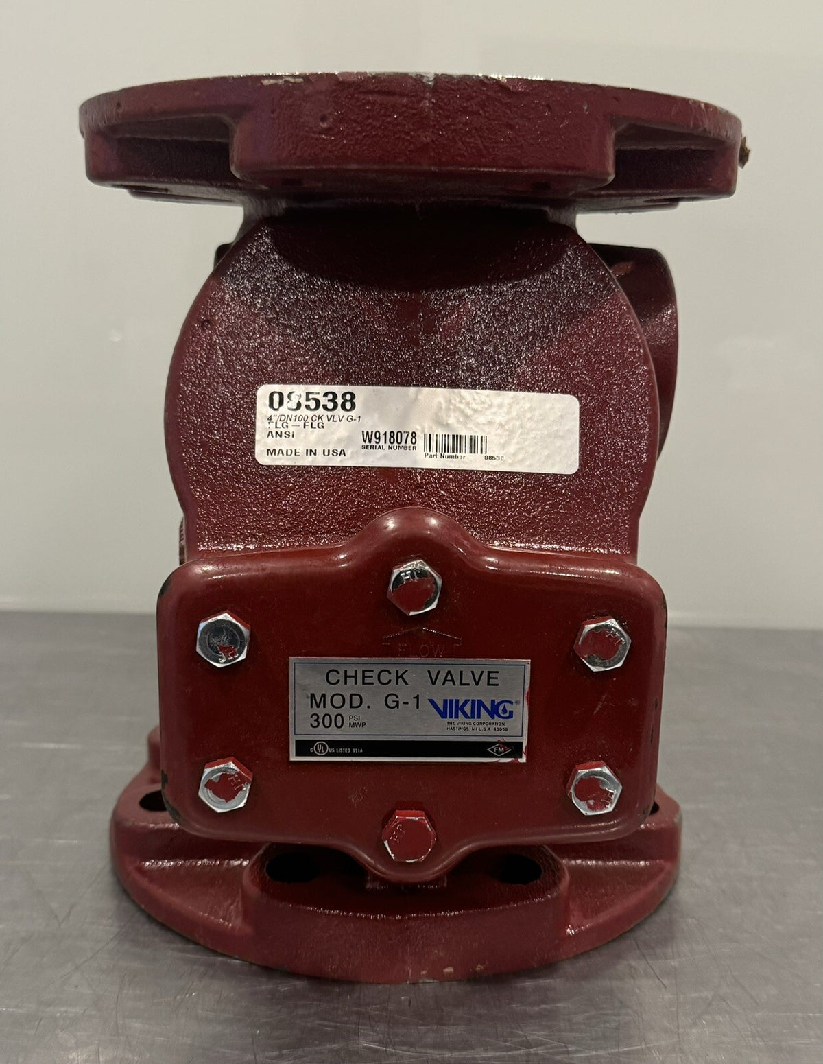 Viking 08538 Swing Check Valve G-1 300 PSI 4” DN100 NEW! FREE SHIPPING!