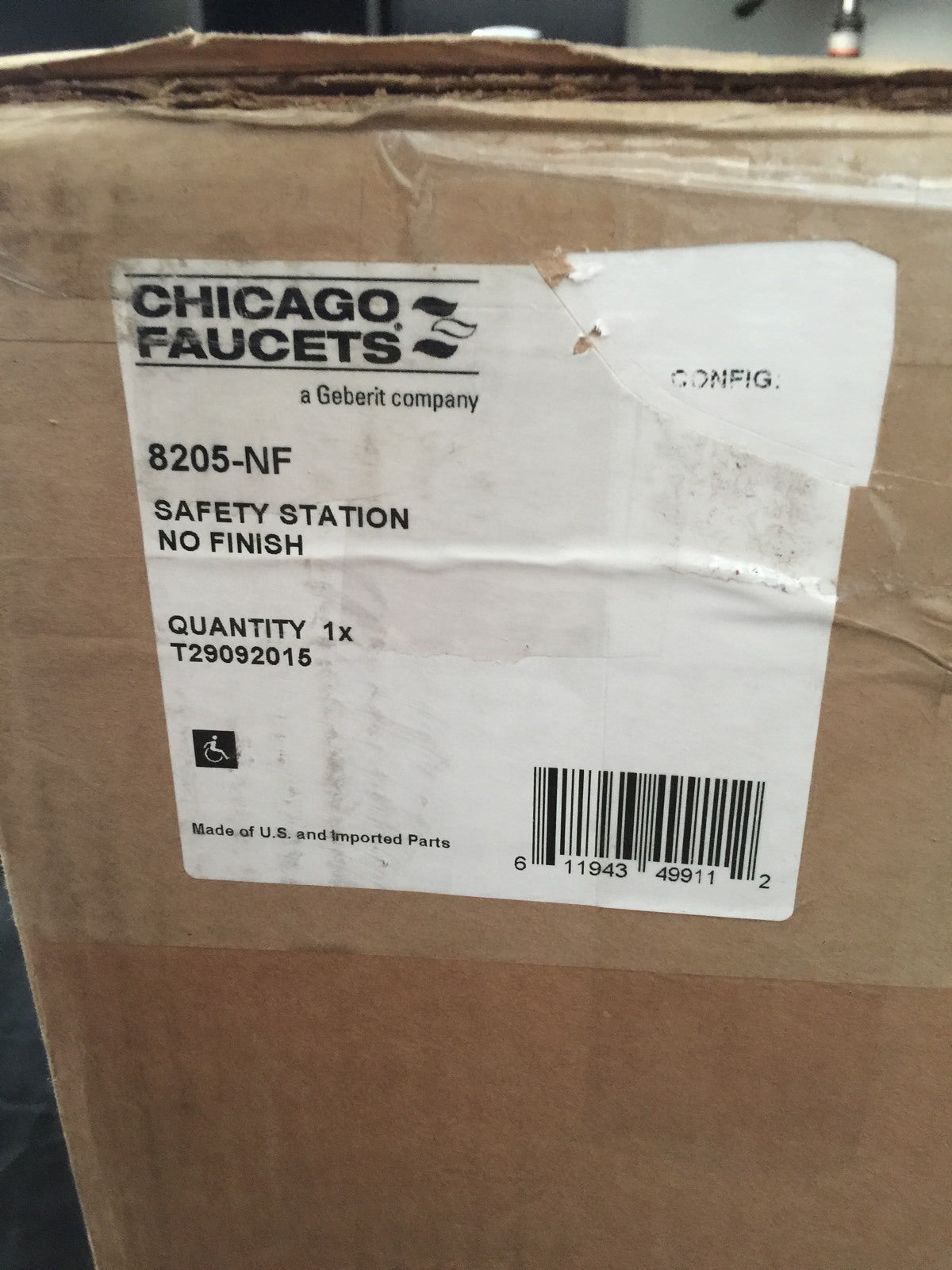 Chicago Faucets Combo Eye/Face Wash & Shower Safety Station 8205-NF