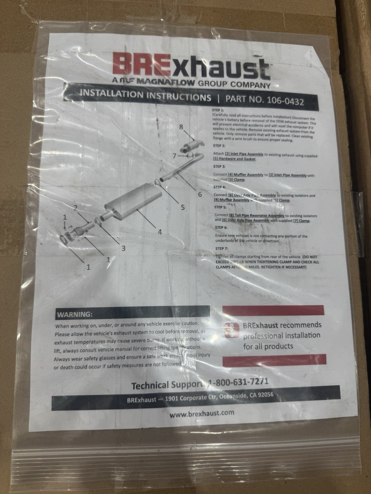 BRExhaust 106-0432 Direct Fit Exhaust Kit NEW IN BOX! FREE SHIPPING!