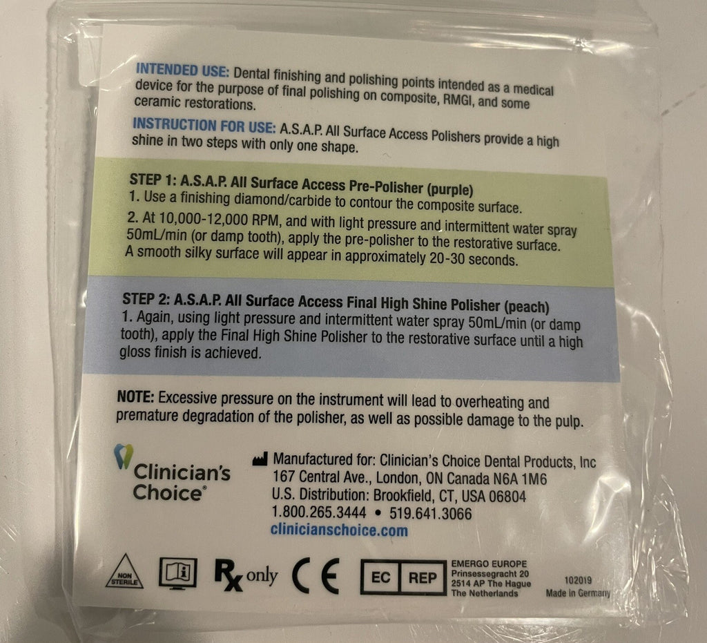 Clinicians Choice 130911 All Purpose Access Polishers 2 PACK NEW!