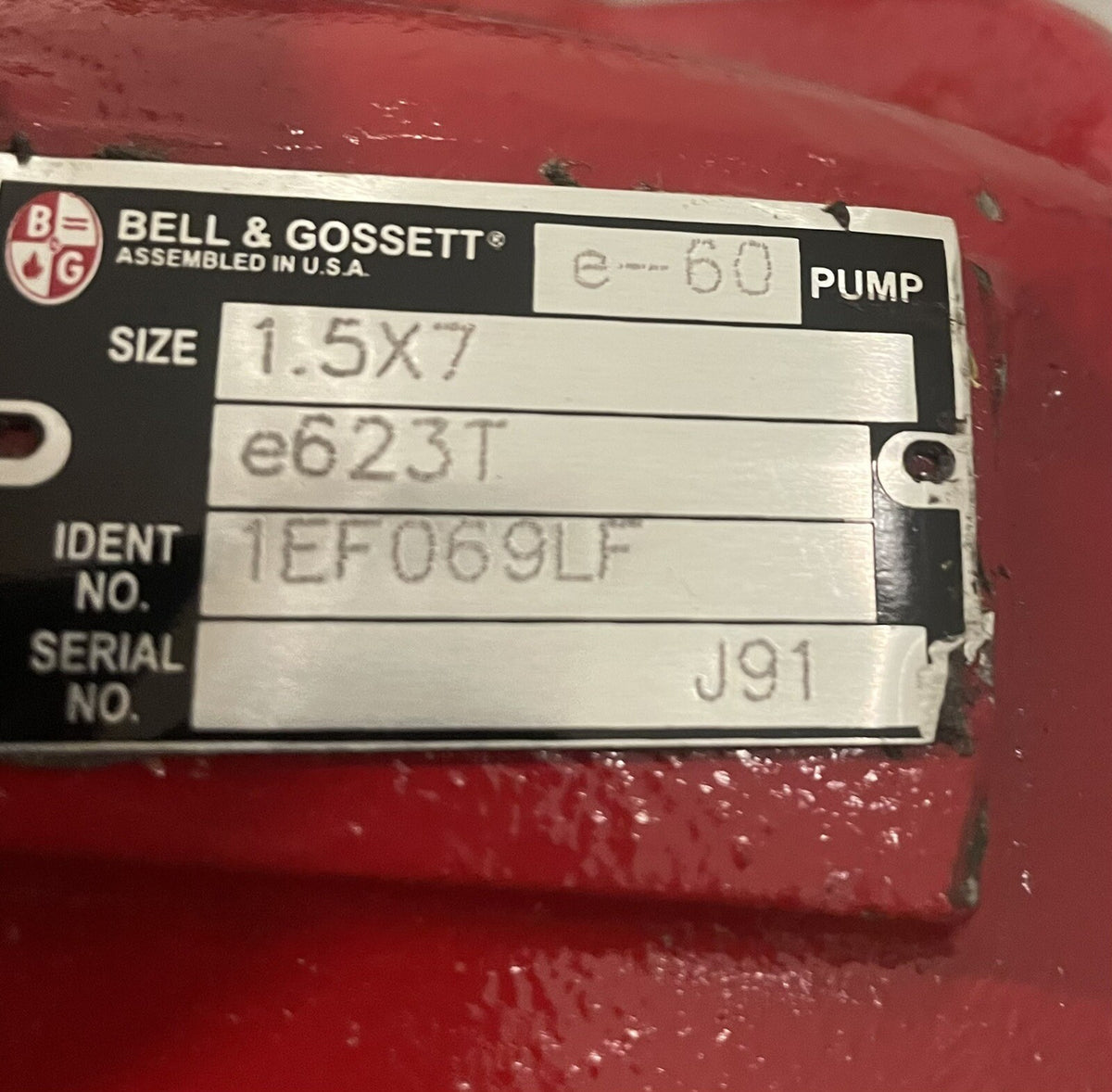 Bell & Gossett 1EF069LF Pump Assembly E-60 NEW! FREE SHIPPING!