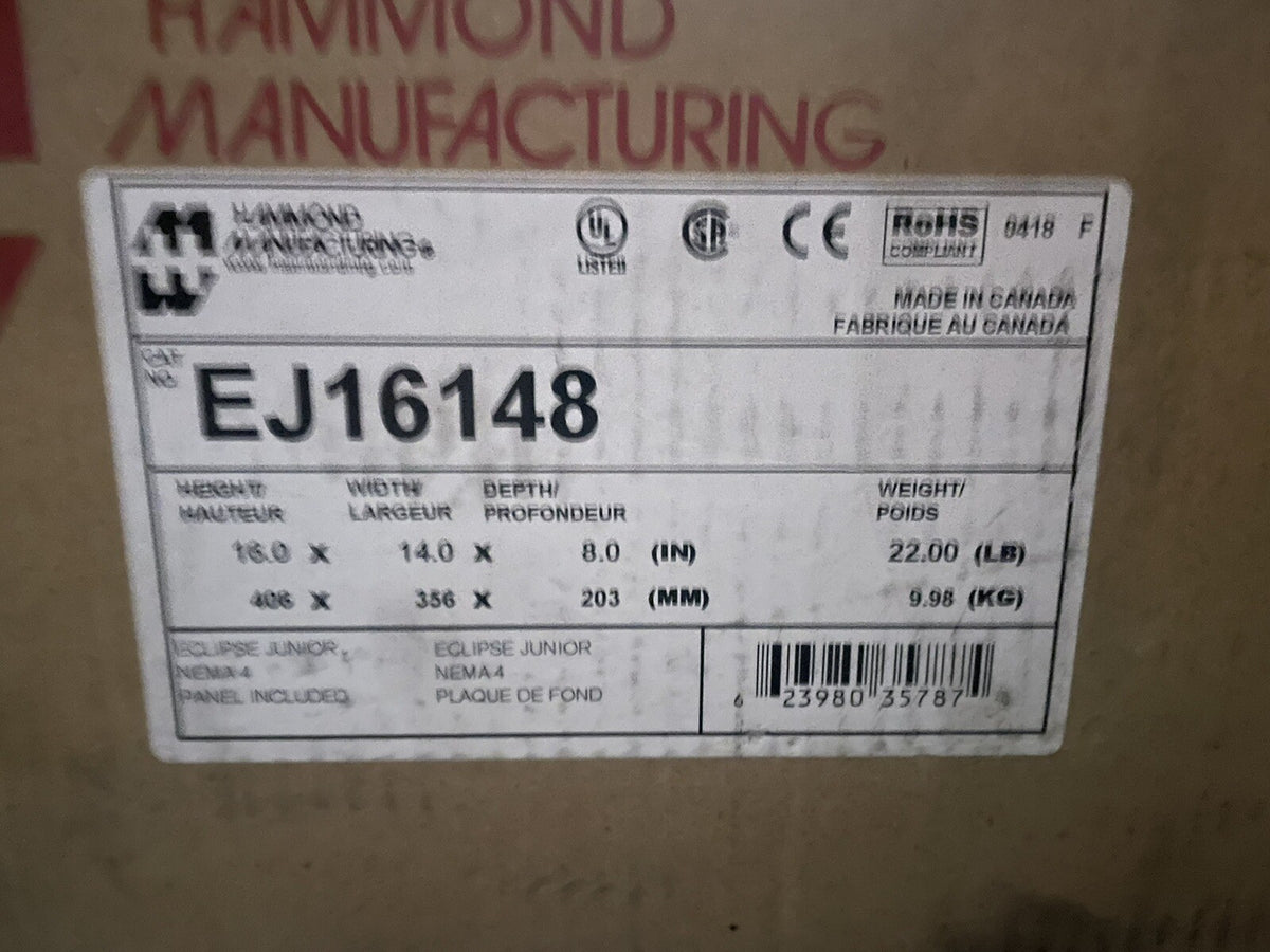 Berner Air Curtain Control Box Custom Hammond EJ16148 NEW! FREE SHIPPING