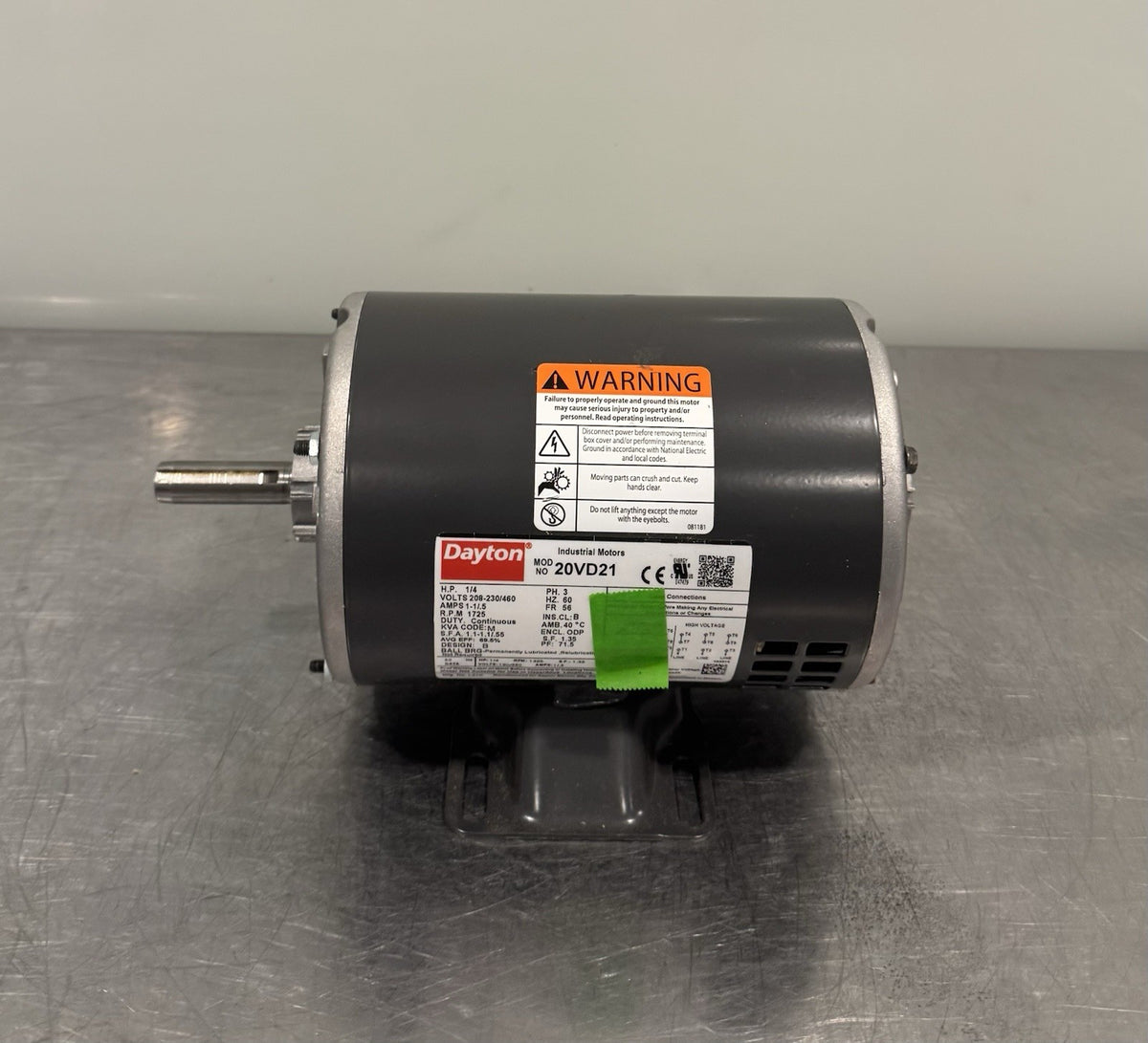 Dayton 20VD21 Motor 1/4 HP 1725 RPM 208-230/460V 3PH NEW IN BOX! FREE SHIPPING!