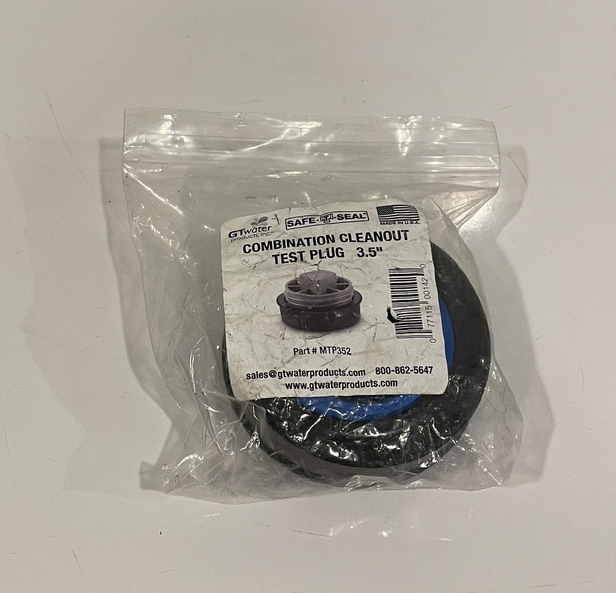 GT Water MTP352 Safe-T-Seal Combo Cleanout Mechanical Test Plug NEW! SHIPS FREE!