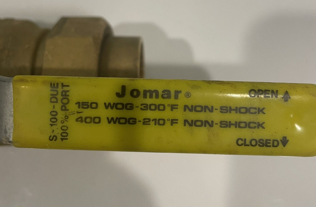 Jomar 160-506 Brass Ball Valve 1-1/4” S-100-DUE NEW! FREE SHIPPING!