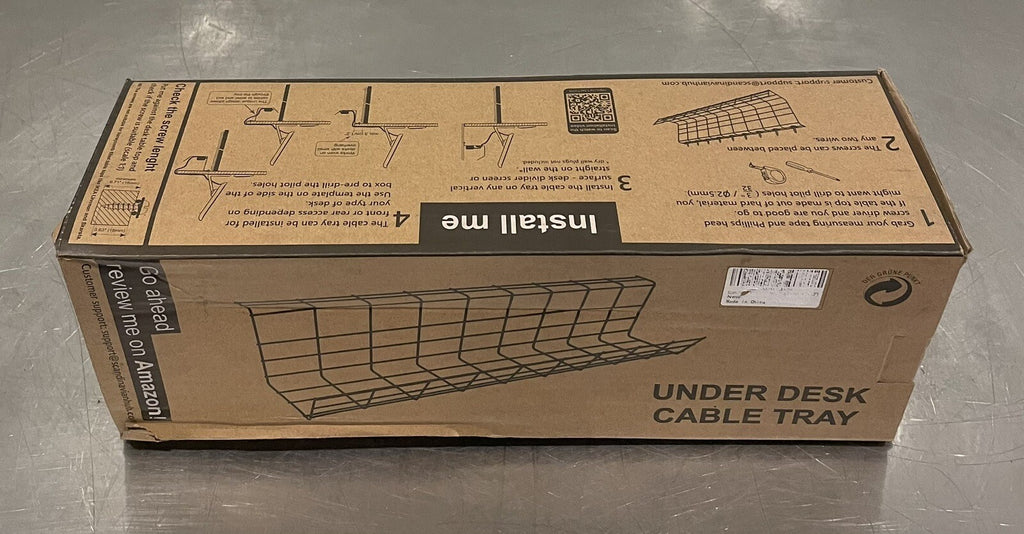 Scandinavian Hub Under Desk Rack Cable Tray Organizer Black Set Of 2 NEW IN BOX
