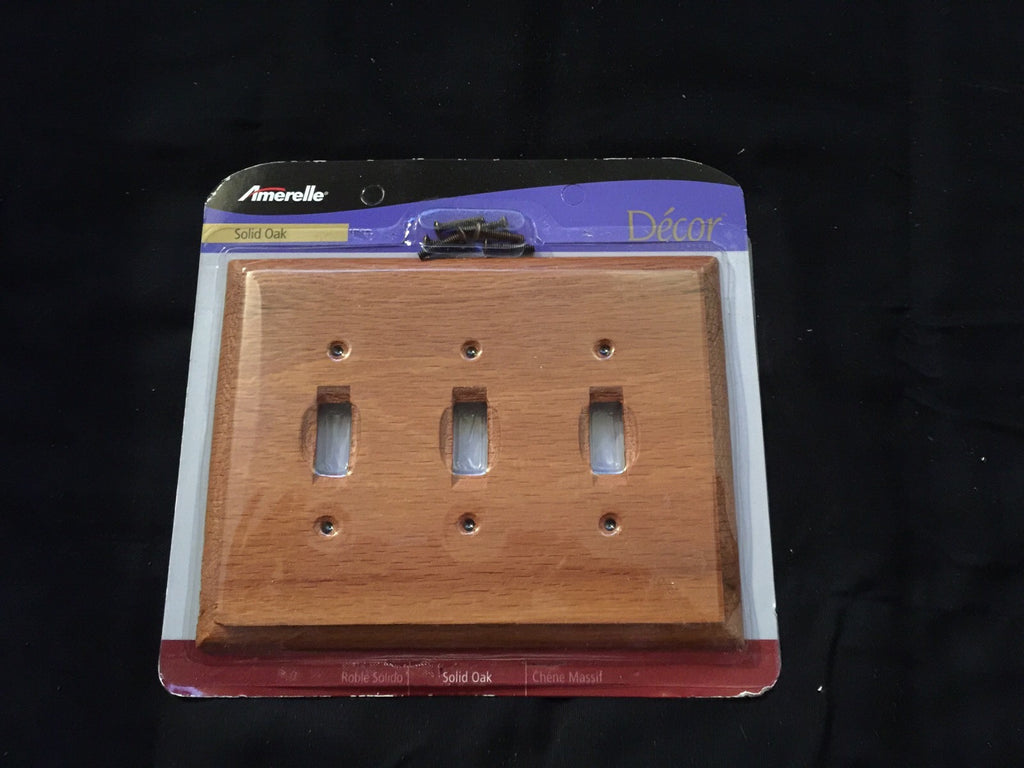 Amerelle 3 Toggle Wall Plate Solid Oak 4025TTT NEW
