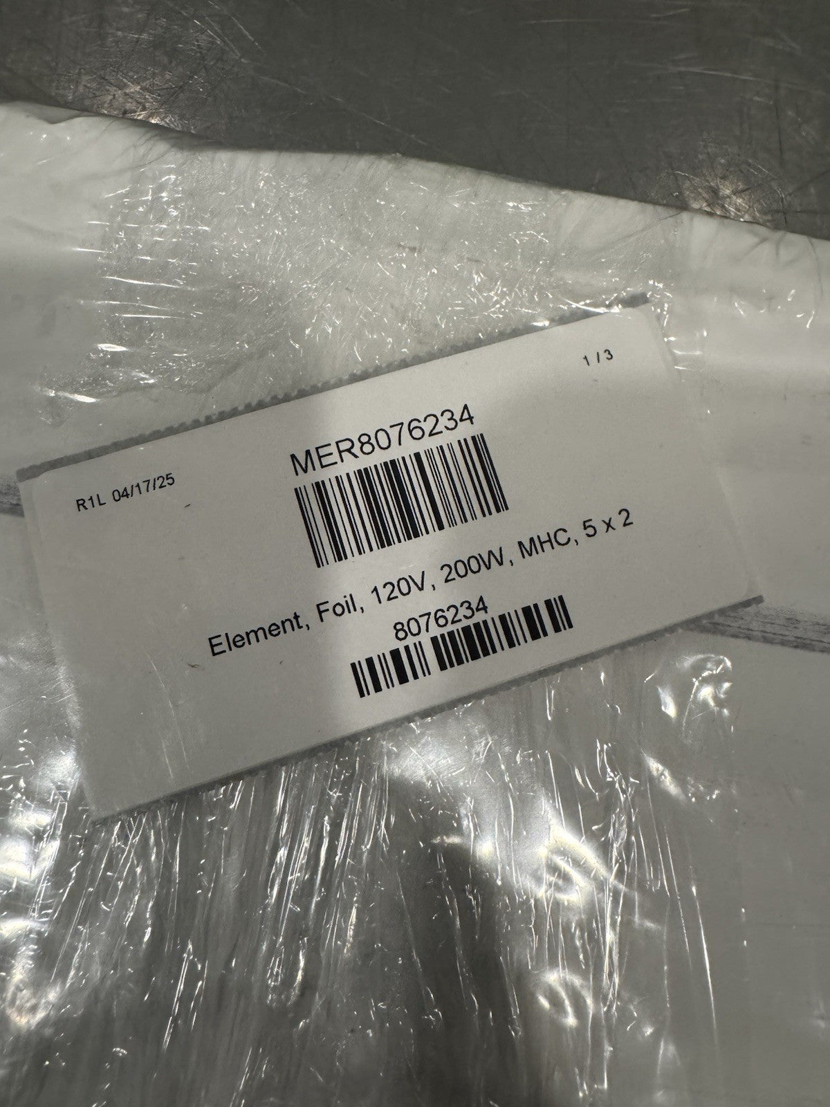 Merco 8076234 Element Foil Heater MER8076234 NEW! FREE SHIPPING!