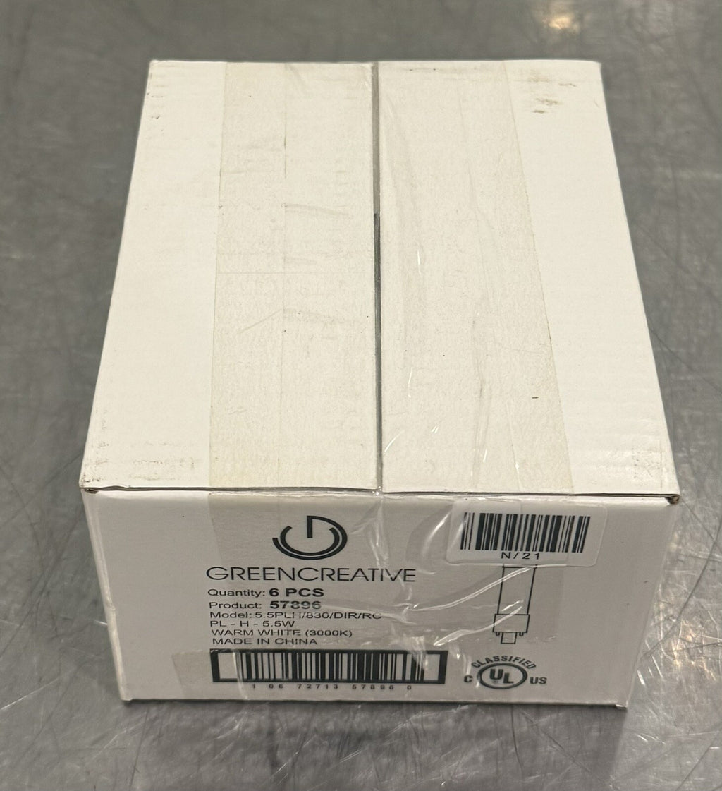Green Creative 57896 LED Bulb 5.5W 3000K 6 PACK PL-H-5.5W NEW! FREE SHIPPING!