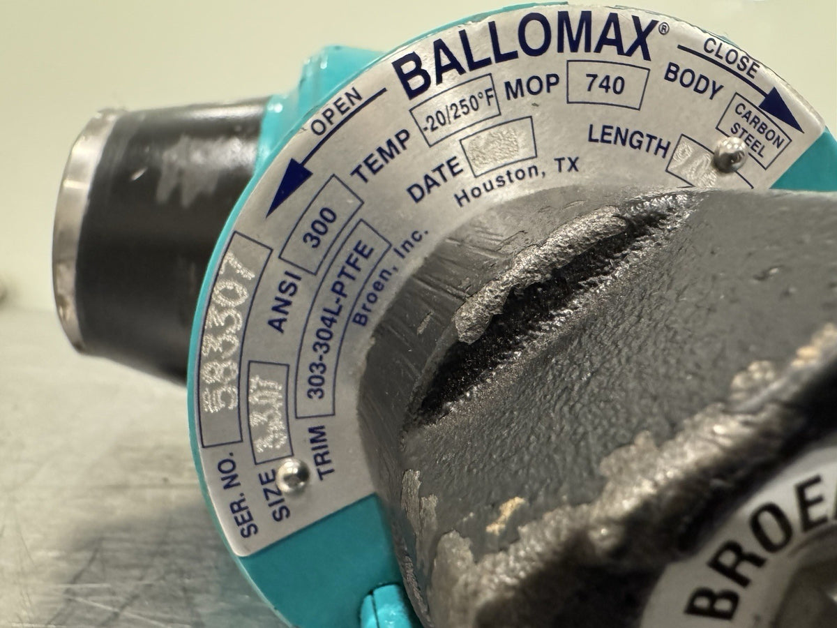 Broen PRFPCB Ballomax Premium 303-304L-PTFE 3” Floating Full Port Valve NEW!