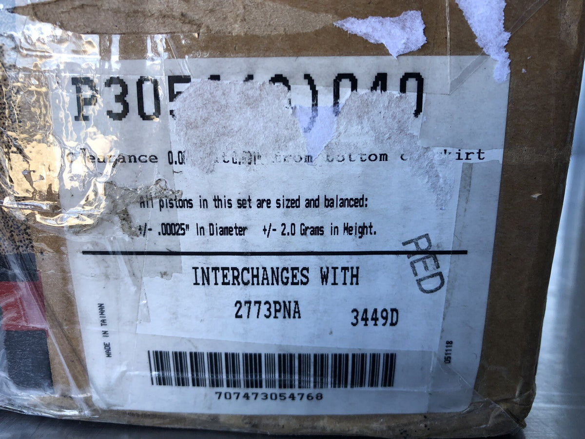 Enginetech P3054(8)040 Pistons Pack Of 8 Interchanges W/ 2773PNA NEW! SHIPS FREE