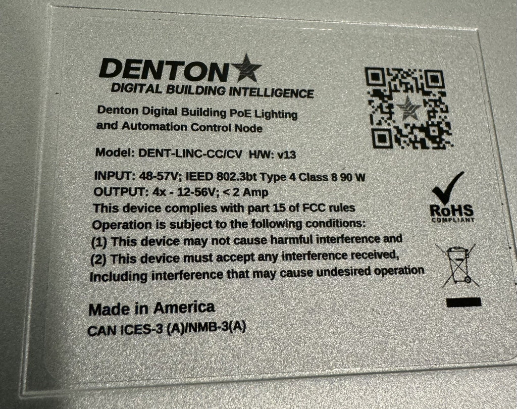Linc Denton 5023943 Room Controller DENT-LINC-CC/CV NEW! FREE SHIPPING!