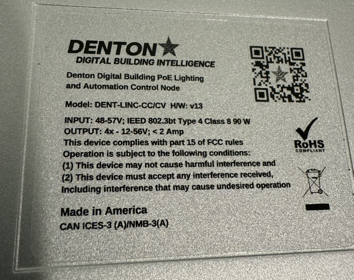 Linc Denton 5023943 Room Controller DENT-LINC-CC/CV NEW! FREE SHIPPING!