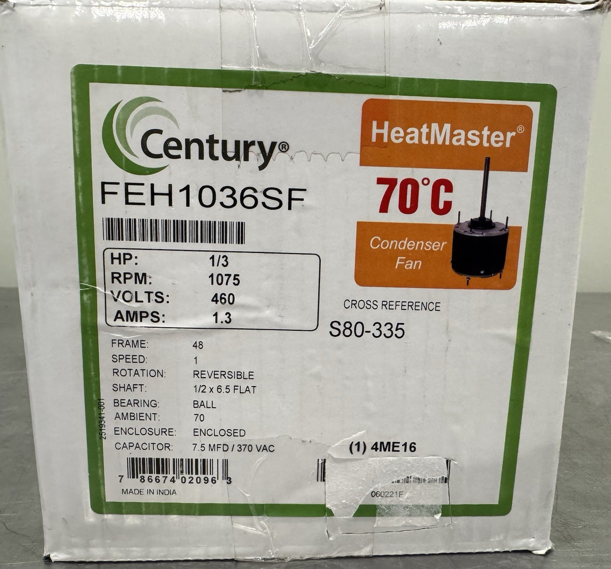 Century FEH1036SF Motor 1/3HP 460V 1075 RPM 4ME16 BRAND NEW IN BOX! SHIPS FREE!
