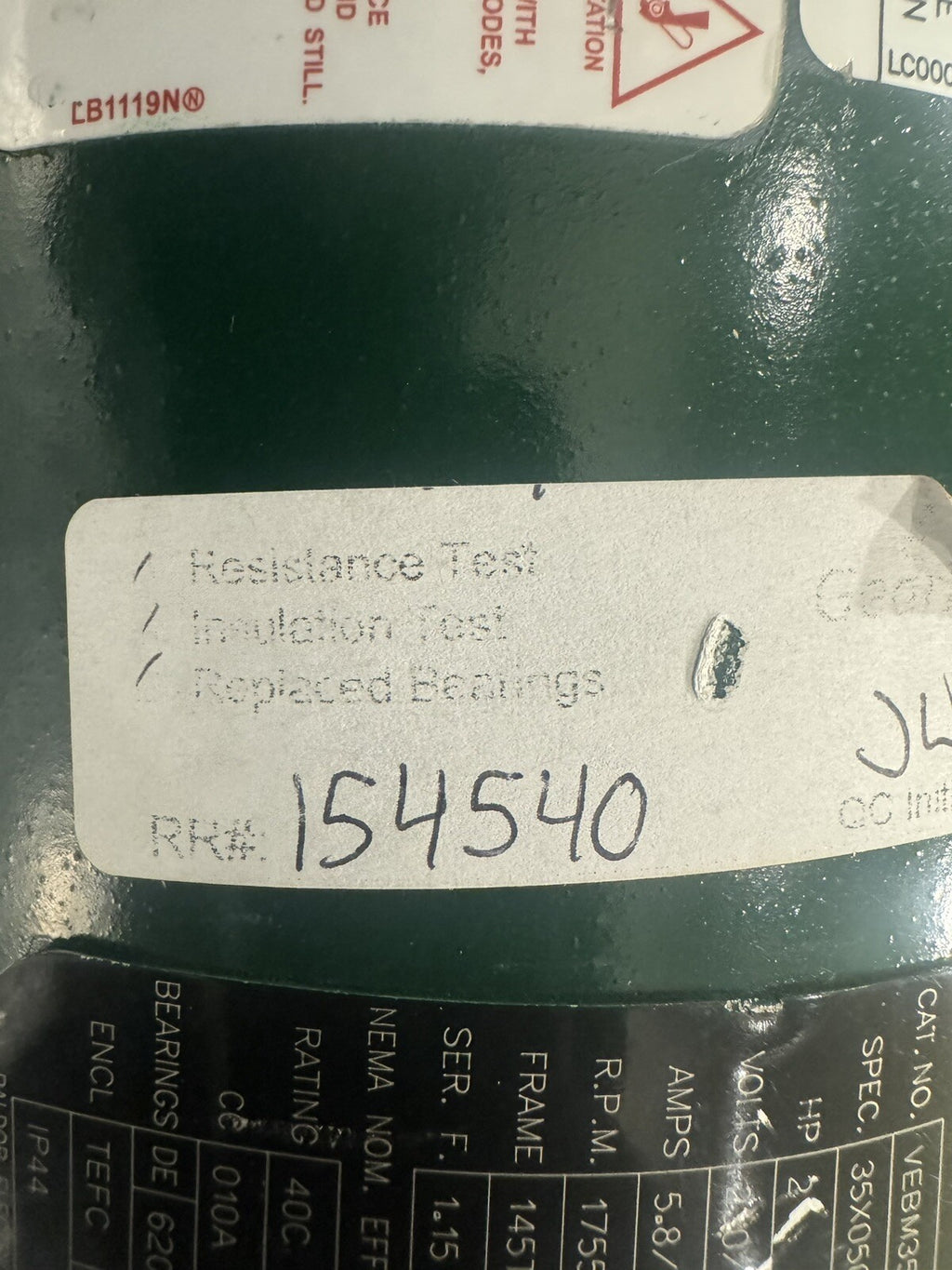 Baldor VEBM3558T-D Electric Brake Motor 2HP 230/460V NEW! FREE SHIPPING!