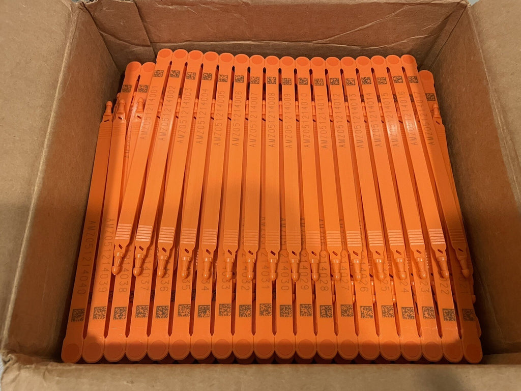Plastic Truck Safety Seal 7" Numbered 1000PACK Orange NEW! FREE SHIPPING!