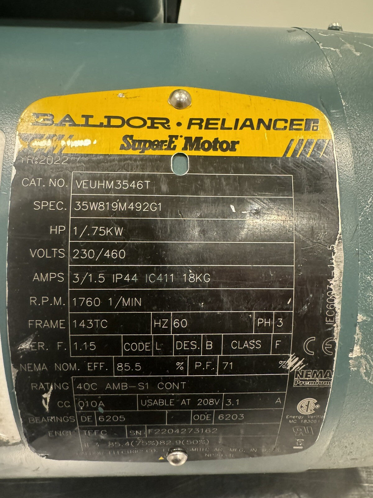 Baldor Motor VEUHM3546T Dodge 17A15R14 Tigear2 Reducer NEW! FREE SHIPPING!