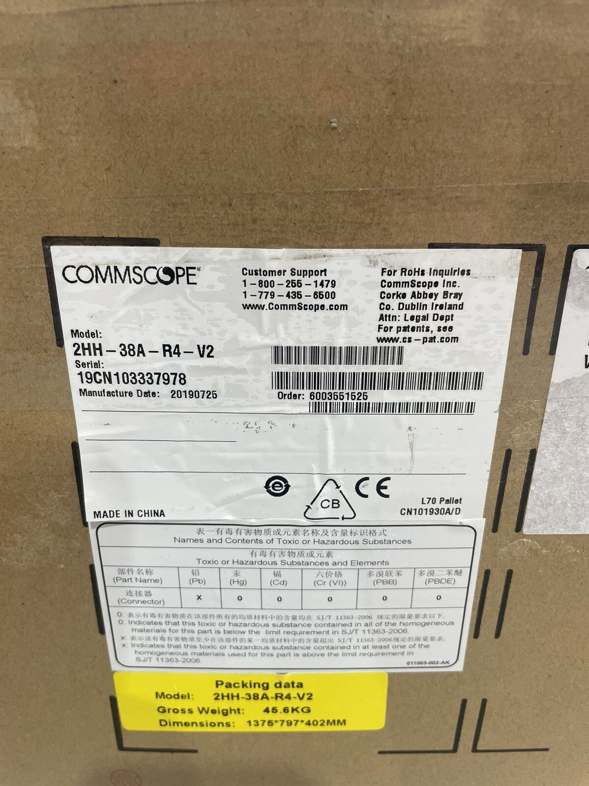 Commscope 2HH-38A-R4-V2 Multibeam Antenna 8 Port 8x 1695-2200 Mhz NEW IN BOX!!