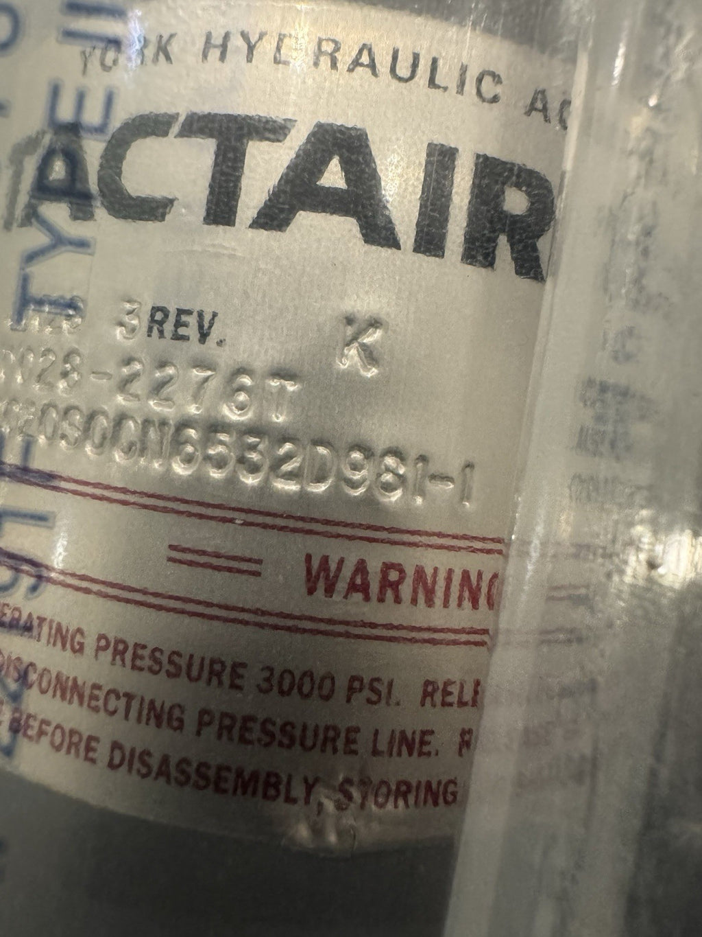 Tactair 08 60028 Hydraulic Accumulator 1710-01-271-8886 80020S0CN6532D981-1 NEW!
