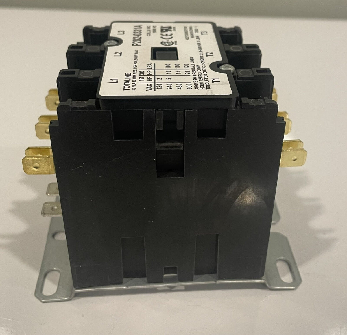 Totaline P282-0331A Definite Purpose Contactor 3 Pole 40A Res Coil 24 VAC NEW