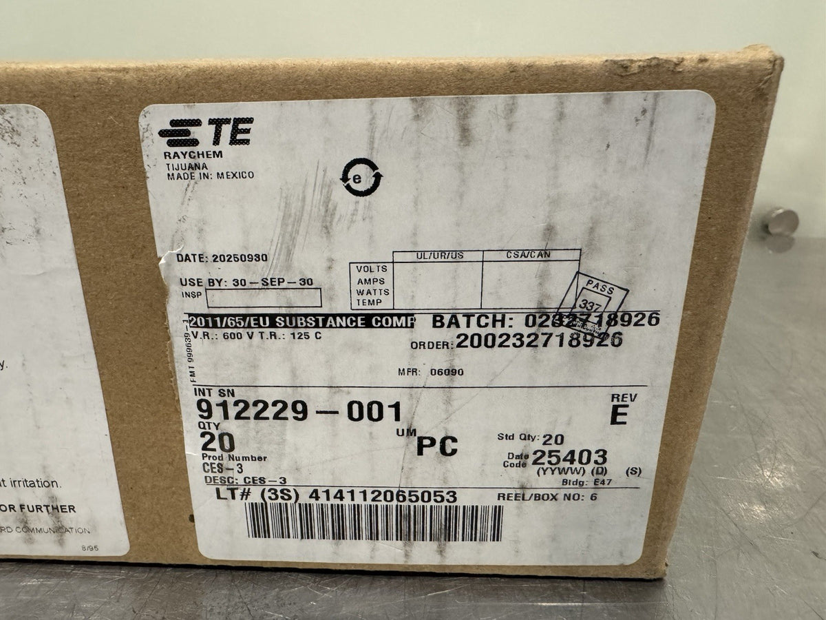 TE Connectivity 912229-001 Raychem Cable Entry 20 PACK! NEW! FREE SHIPPING!