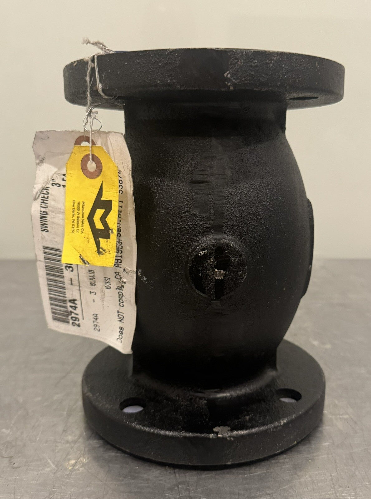 Milwaukee 2974A-300 Swing Check Valve 3” Flanged NEW! FREE SHIPPING!