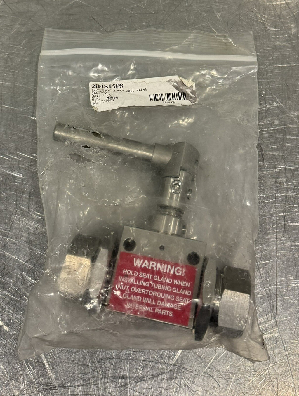 Parker 2B4S15P8 Ball Valve 2 Way Autoclave NEW! FREE SHIPPING!