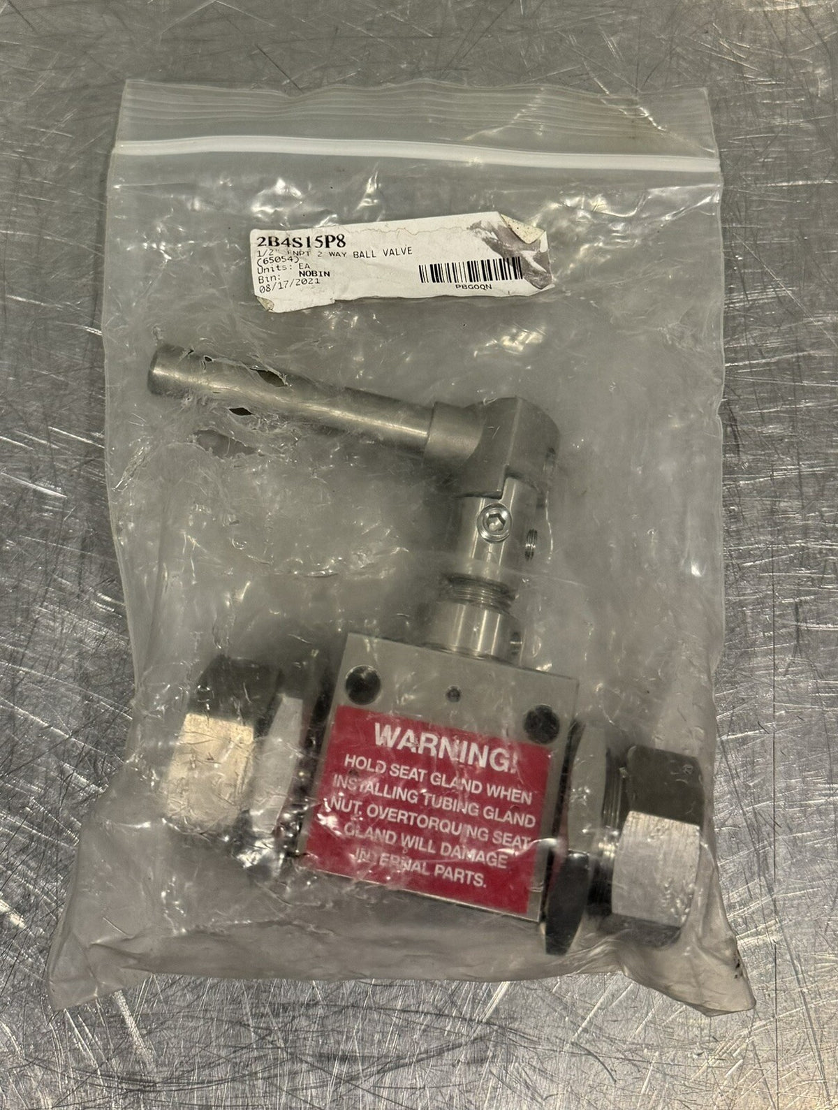 Parker 2B4S15P8 Ball Valve 2 Way Autoclave NEW! FREE SHIPPING!