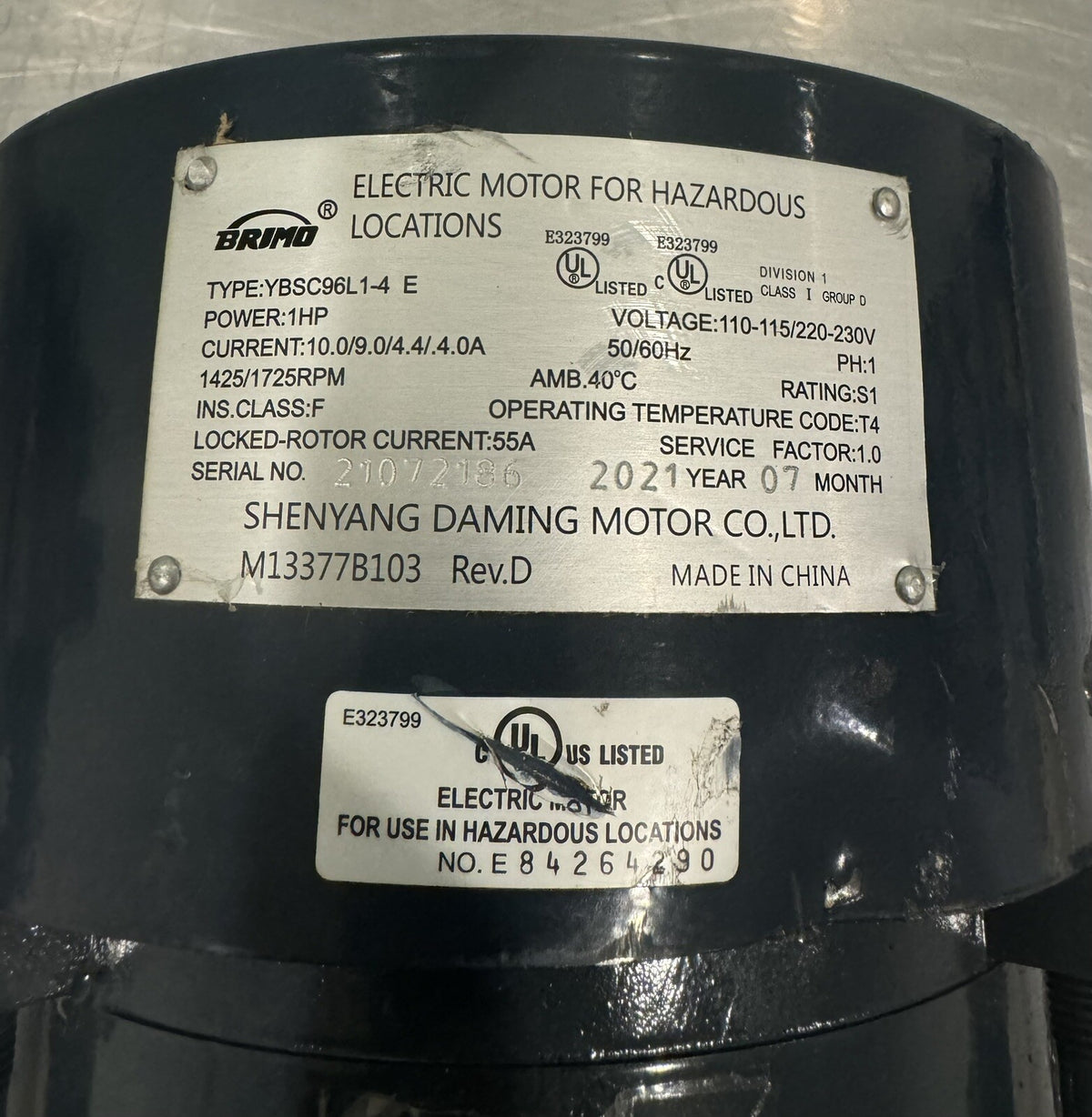 Brimo YBSC96L1-4 Motor 1HP 110-115/220-230V M13377B103 NEW! FREE SHIPPING!