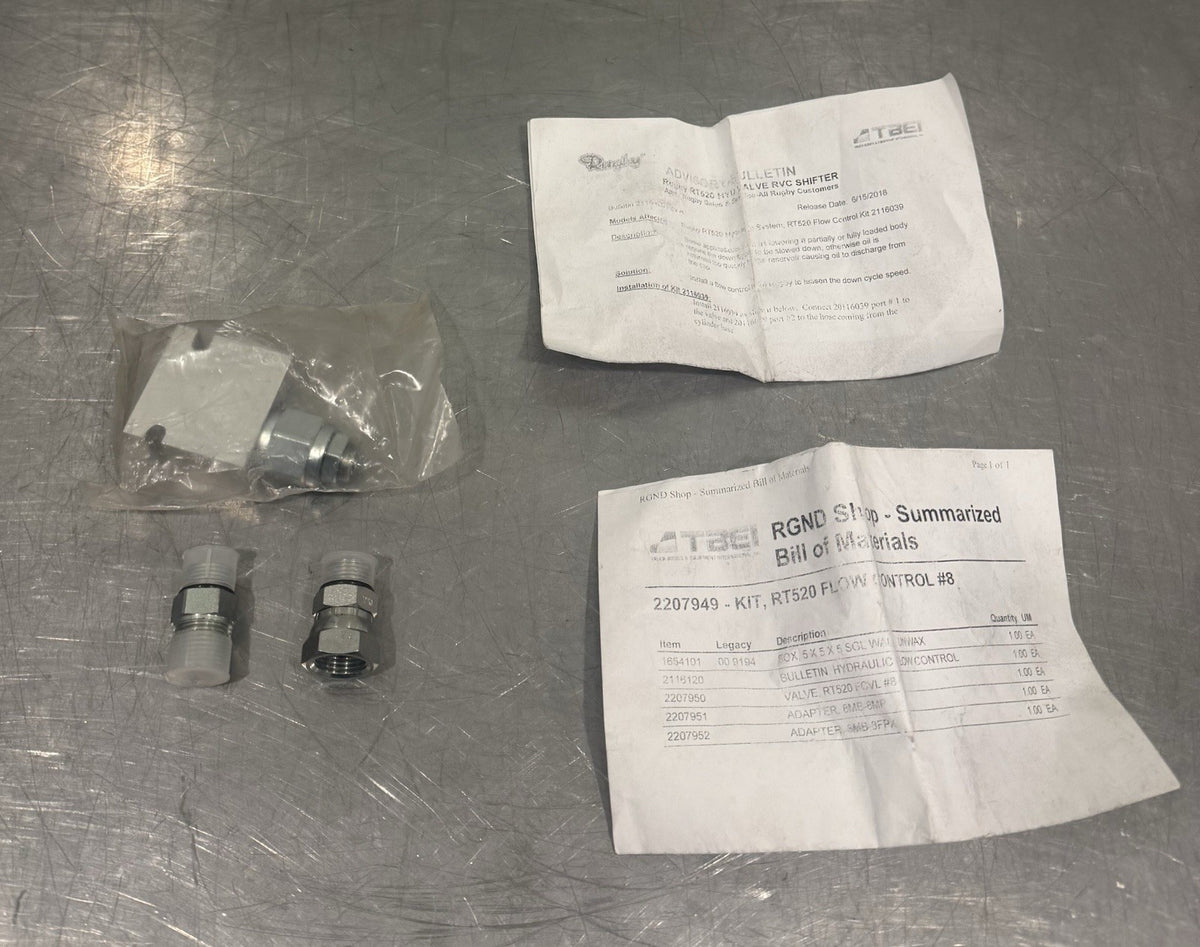 Rugby 2207949 RT520 Hydraulic Valve Flow Control #8 RVC Shifter NEW! SHIPS FREE