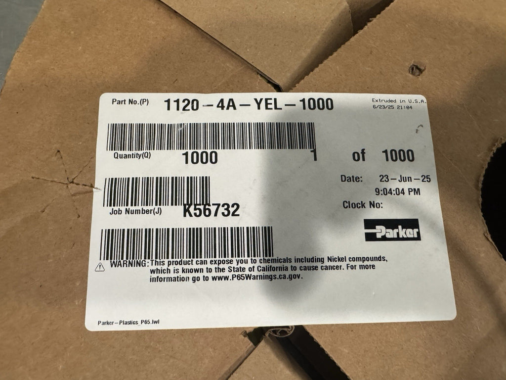 Parker 1120-4A-YEL-1000 Nylon Air Brake Tubing 1000’ Yellow NEW! FREE SHIPPING!