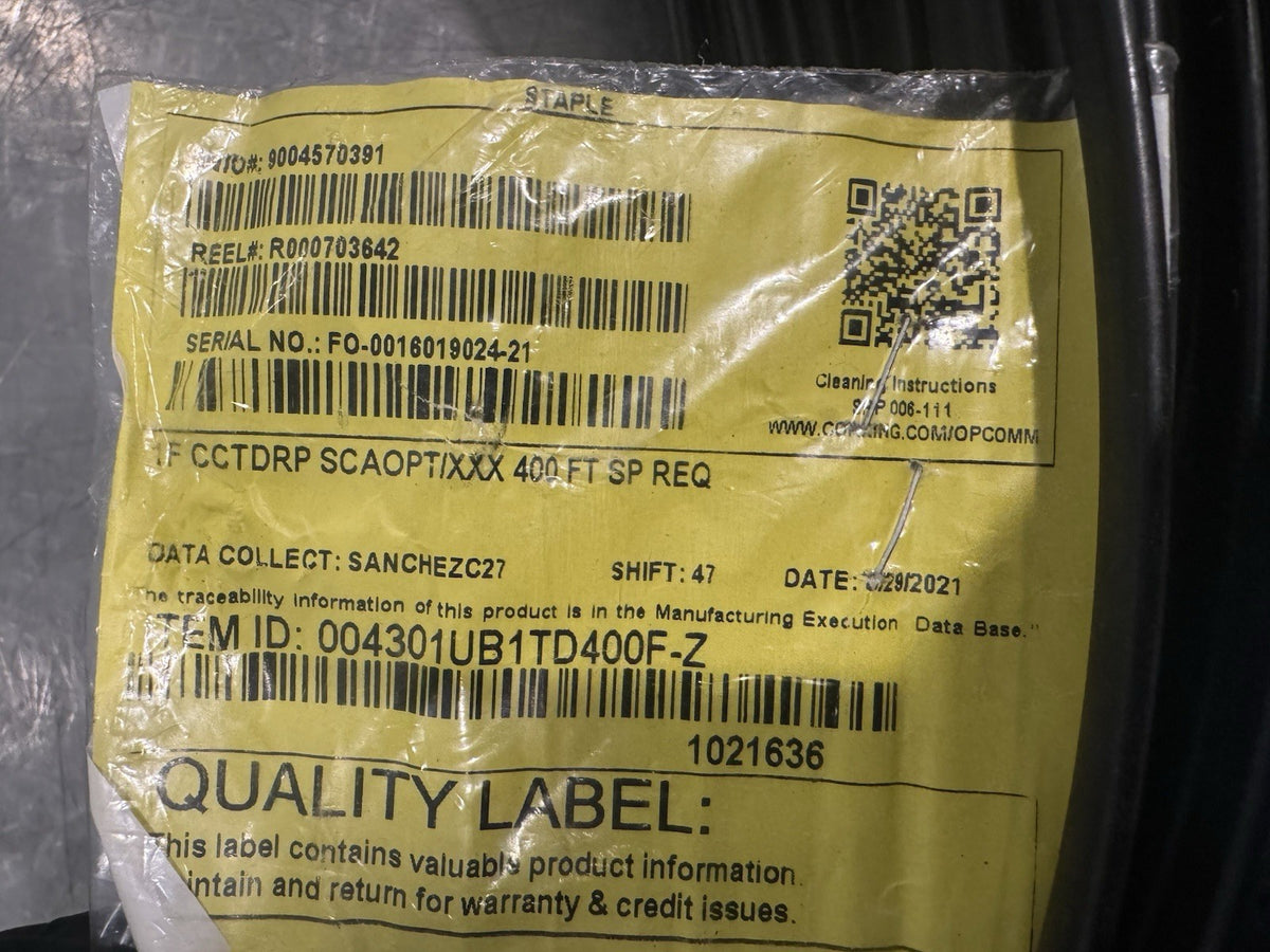 Corning 004301UB1TD400F-Z Cable Fiber Optic NEW! FREE SHIPPING!